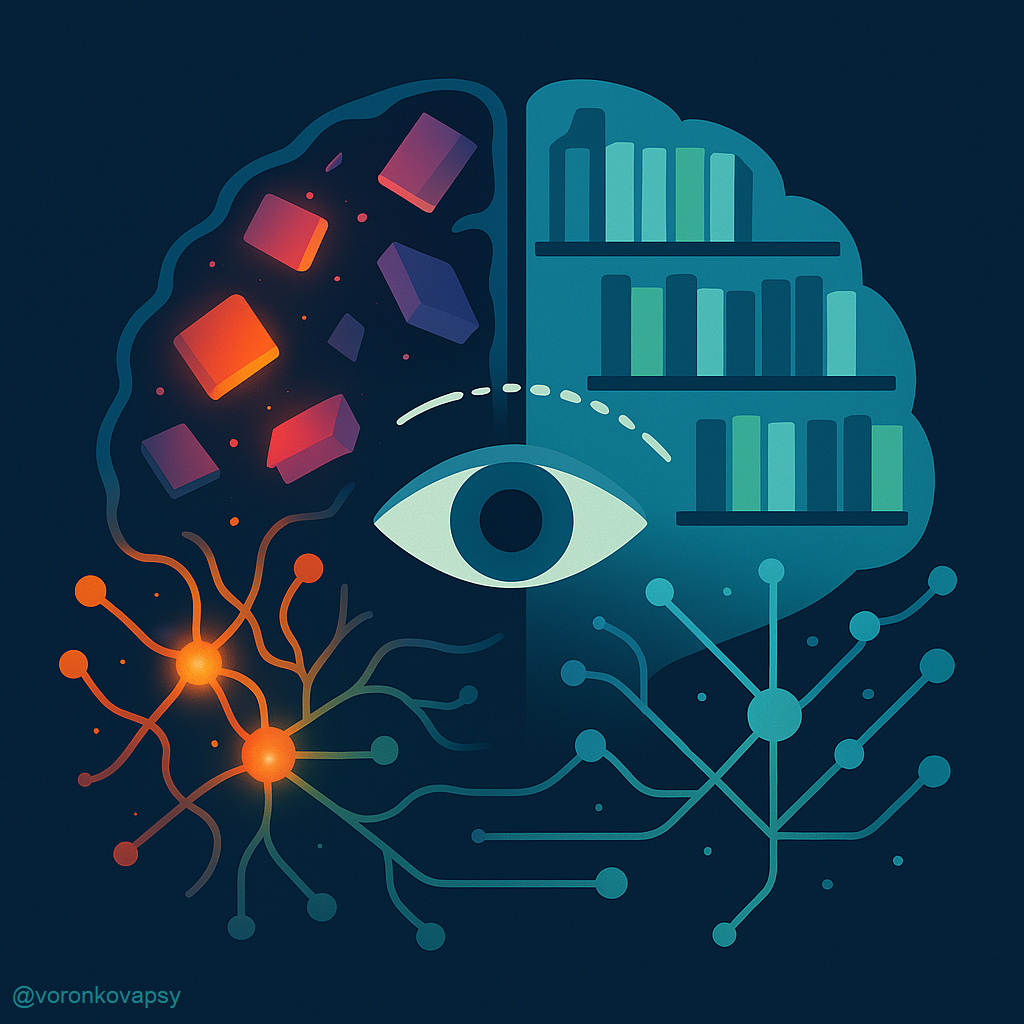 Схема работы EMDR-терапии: билатеральная стимуляция мозга и переработка воспоминаний
